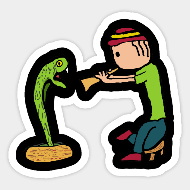 Snake Charming Sticker by Mark Ewbie